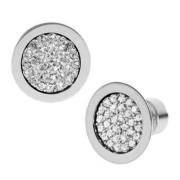 Michael Kors Silver Stainless Pave Earrings - Picture 2 of 8